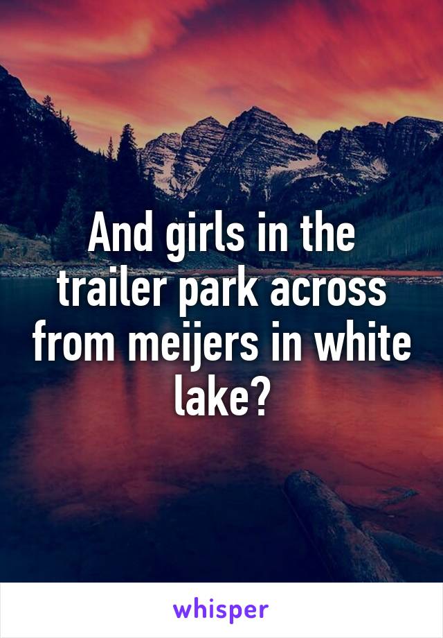 And girls in the trailer park across from meijers in white lake?