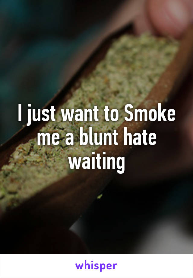 I just want to Smoke me a blunt hate waiting