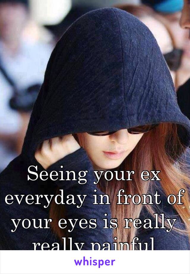 Seeing your ex everyday in front of your eyes is really really painful