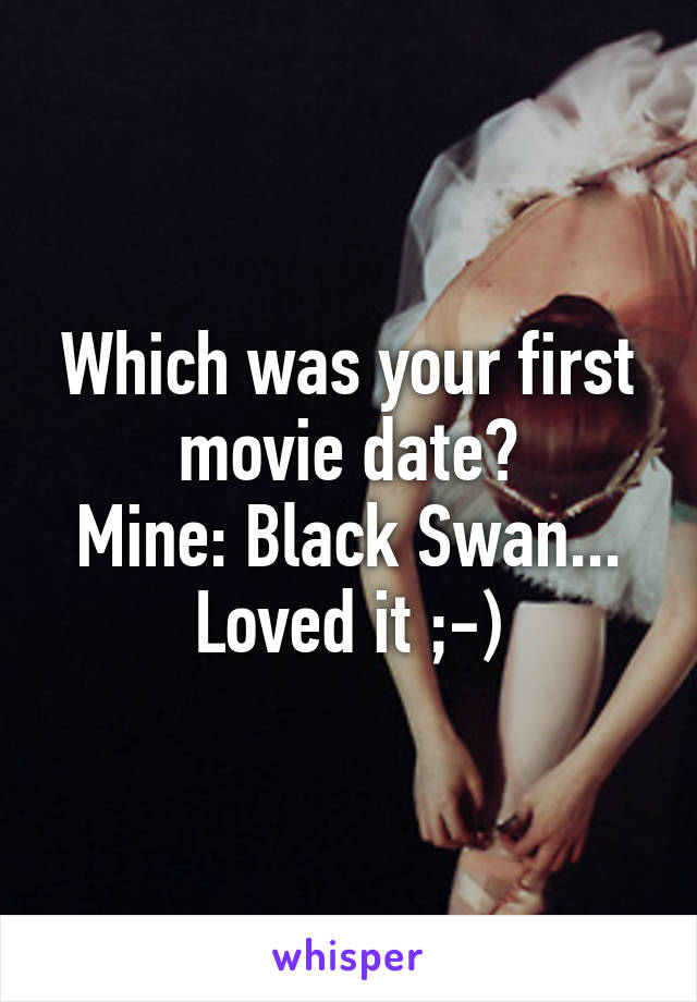 Which was your first movie date?
Mine: Black Swan... Loved it ;-)