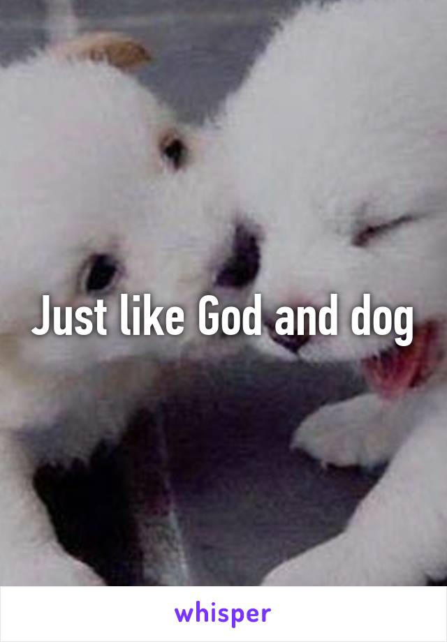 Just like God and dog