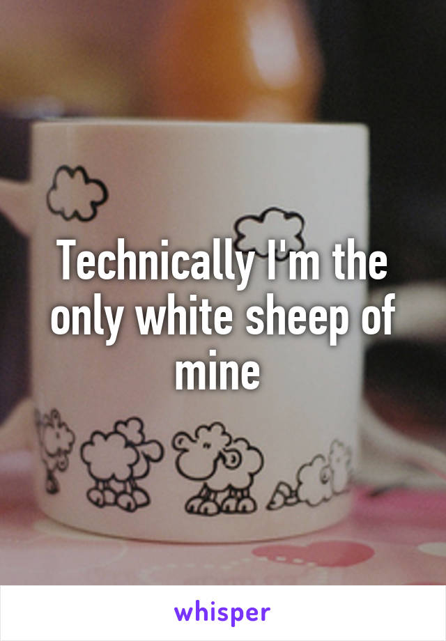 Technically I'm the only white sheep of mine 