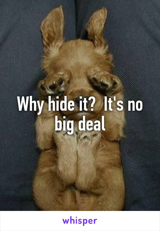 Why hide it?  It's no big deal