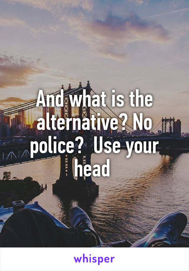 And what is the alternative? No police?  Use your head 