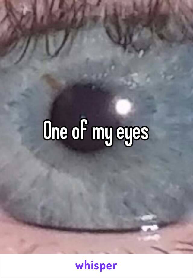 One of my eyes