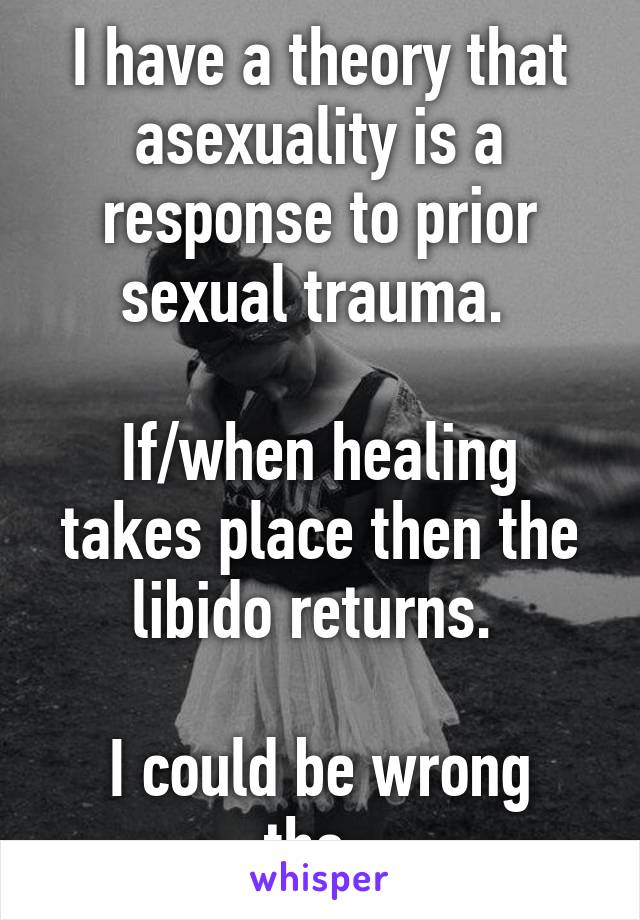 I have a theory that asexuality is a response to prior sexual trauma. 

If/when healing takes place then the libido returns. 

I could be wrong tho. 