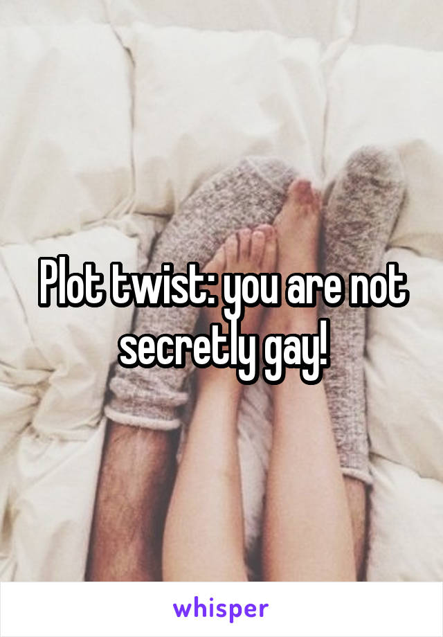 Plot twist: you are not secretly gay!