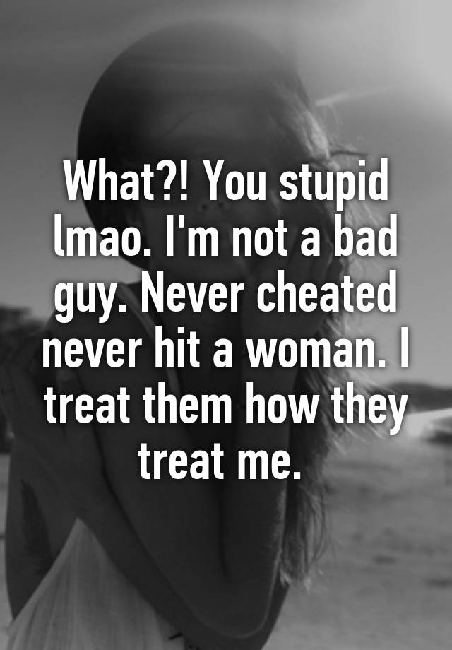 what-you-stupid-lmao-i-m-not-a-bad-guy-never-cheated-never-hit-a