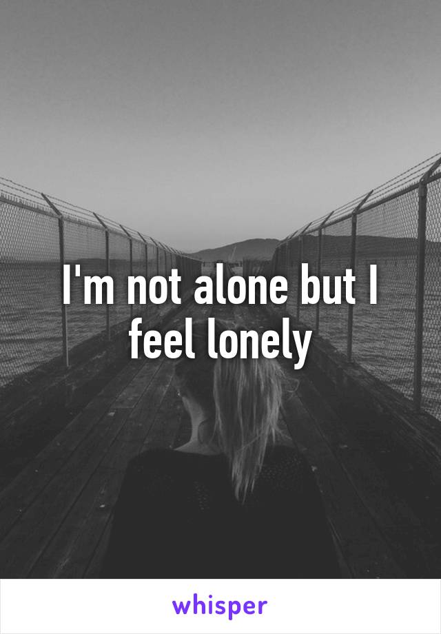 I'm not alone but I feel lonely