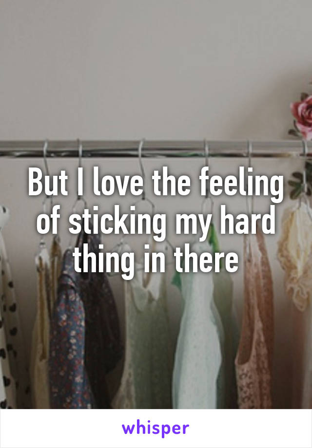 But I love the feeling of sticking my hard thing in there