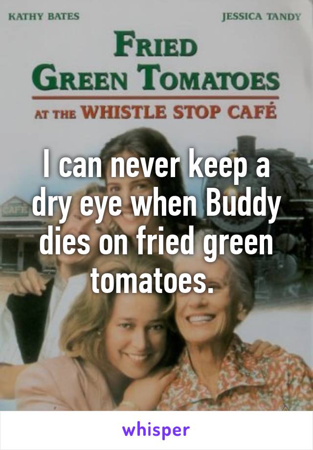 I can never keep a dry eye when Buddy dies on fried green tomatoes. 
