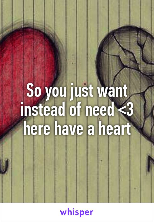 So you just want instead of need <3 here have a heart