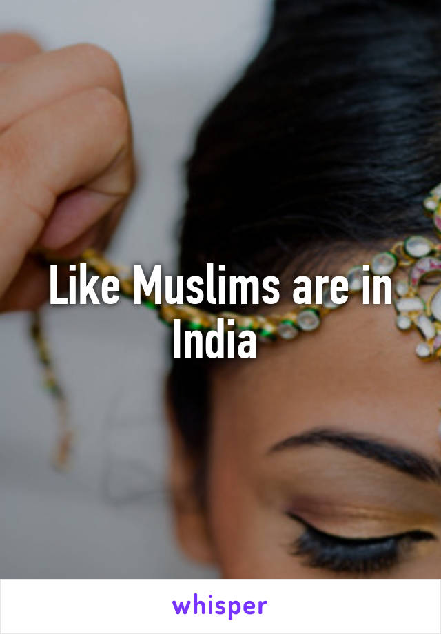 Like Muslims are in India 