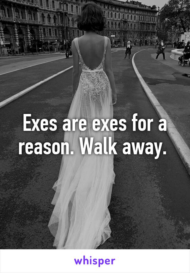 Exes are exes for a reason. Walk away. 