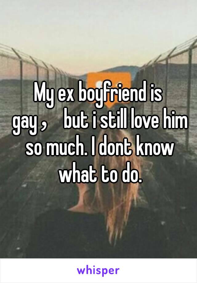 My ex boyfriend is gay，but i still love him so much. I dont know what to do.