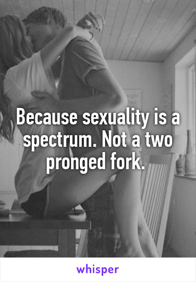 Because sexuality is a spectrum. Not a two pronged fork. 