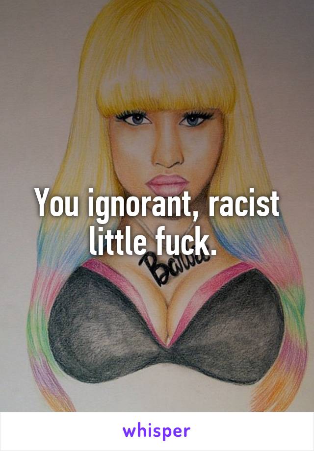 You ignorant, racist little fuck. 