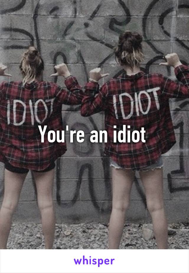 You're an idiot 