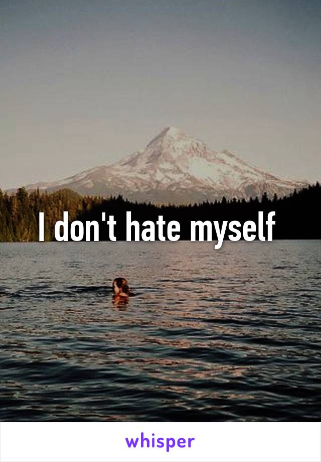 I don't hate myself 