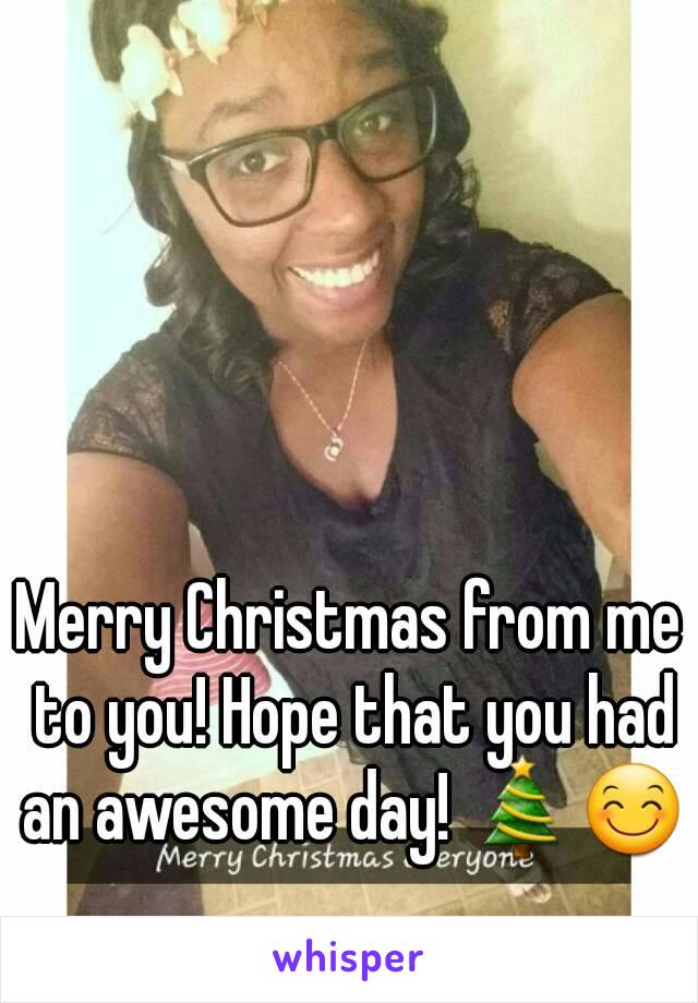 Merry Christmas from me to you! Hope that you had an awesome day! 🎄😊