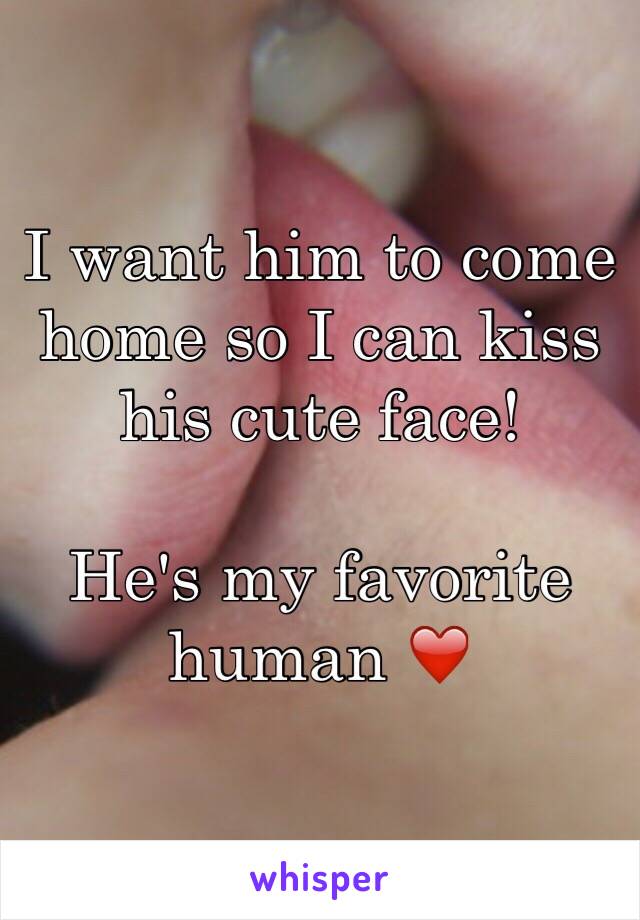 I want him to come home so I can kiss his cute face! 

He's my favorite human ❤️