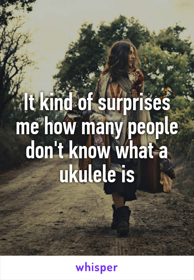 It kind of surprises me how many people don't know what a ukulele is