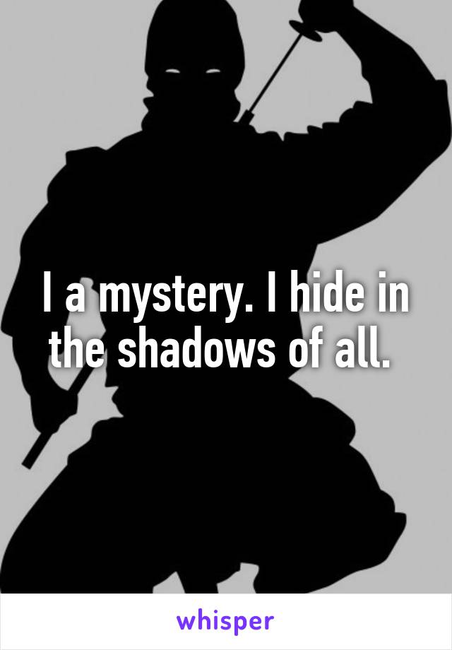 I a mystery. I hide in the shadows of all. 