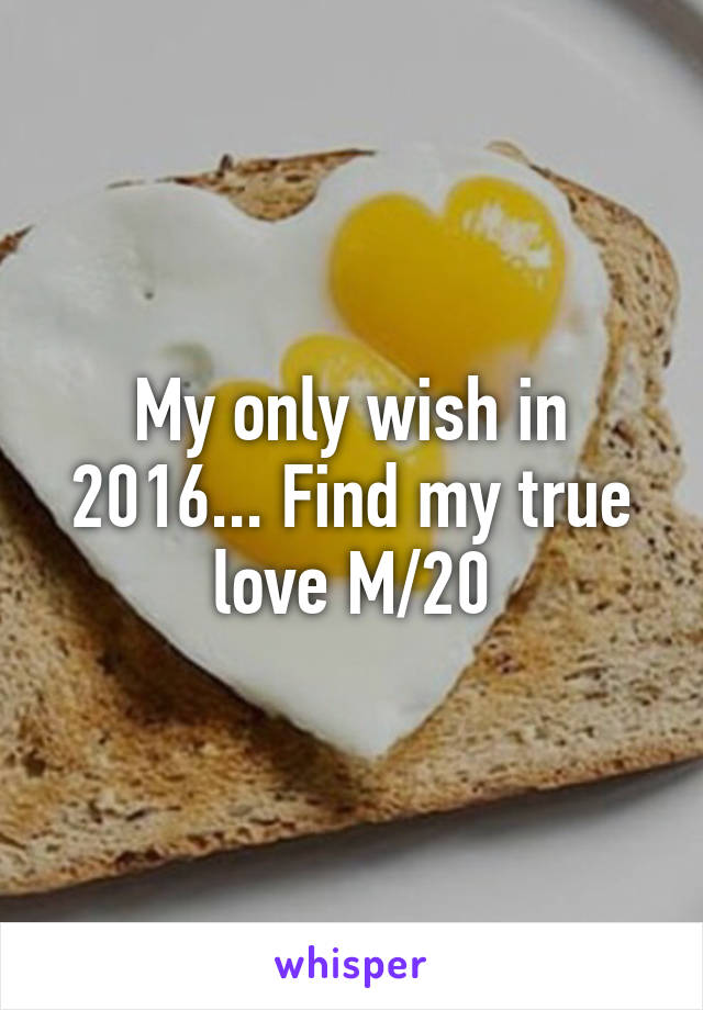 My only wish in 2016... Find my true love M/20