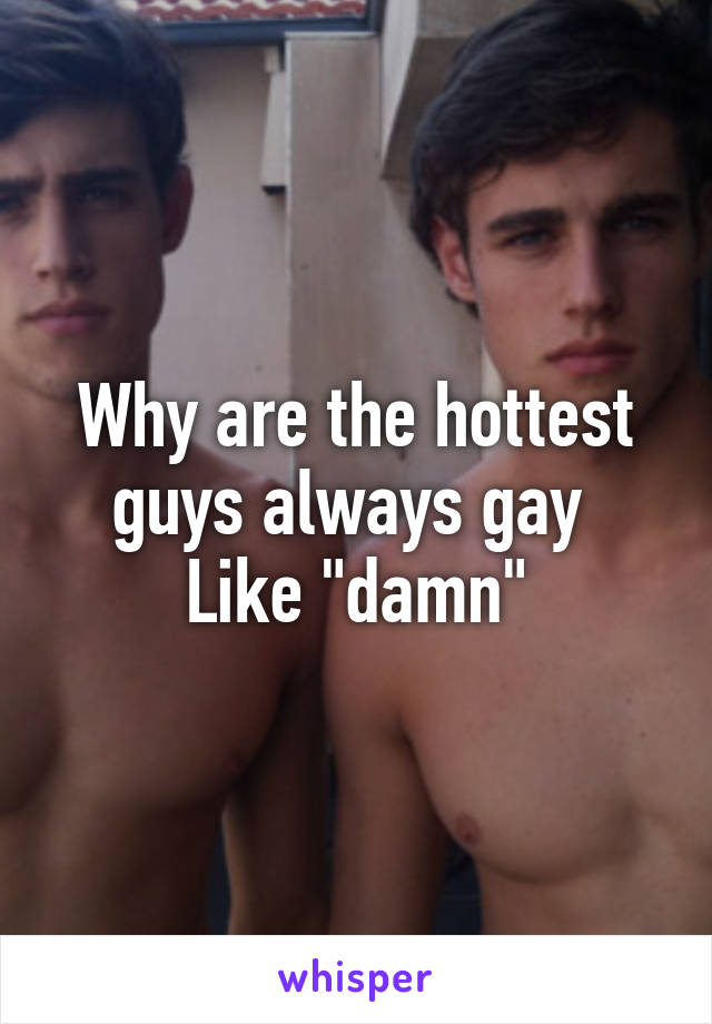 Why are the hottest guys always gay 
Like "damn"