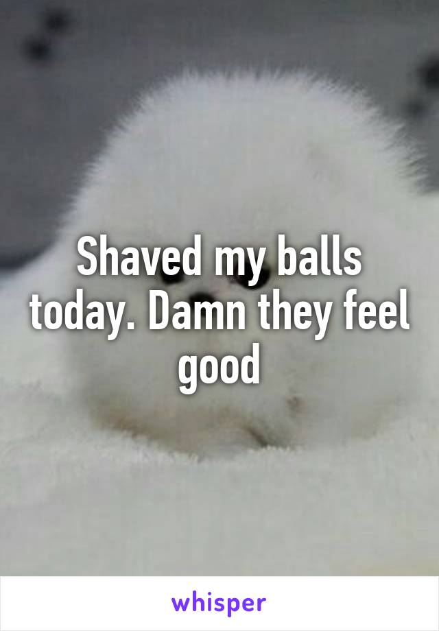 Shaved my balls today. Damn they feel good