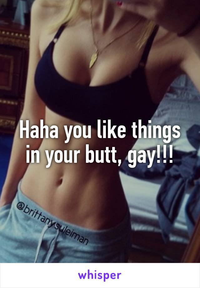 Haha you like things in your butt, gay!!!