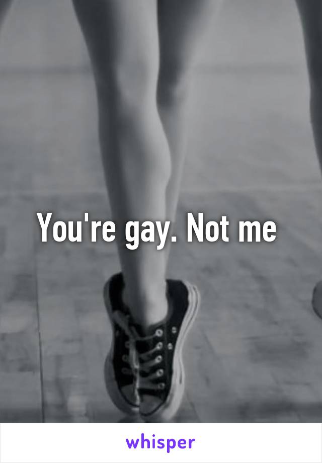 You're gay. Not me 