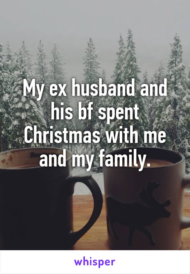 My ex husband and his bf spent Christmas with me and my family.
