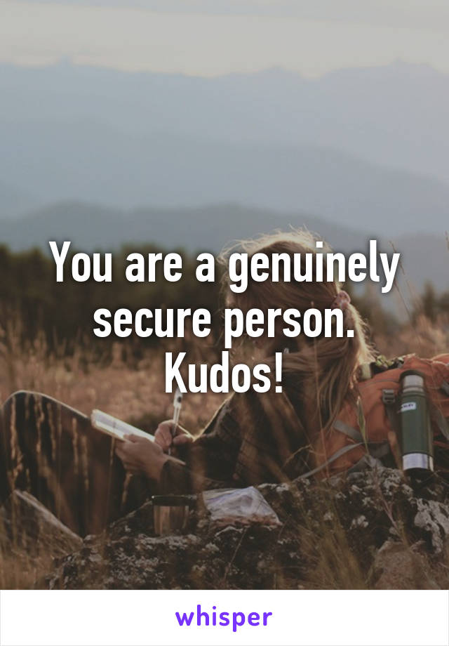 You are a genuinely secure person. Kudos!