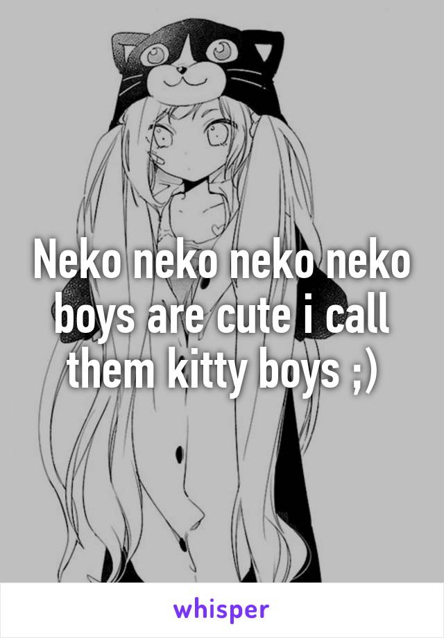 Neko neko neko neko boys are cute i call them kitty boys ;)