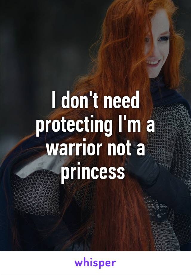 I don't need protecting I'm a warrior not a princess 