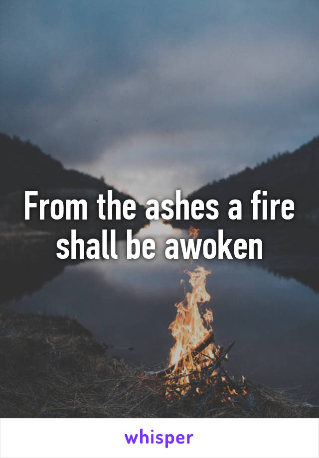 From the ashes a fire shall be awoken