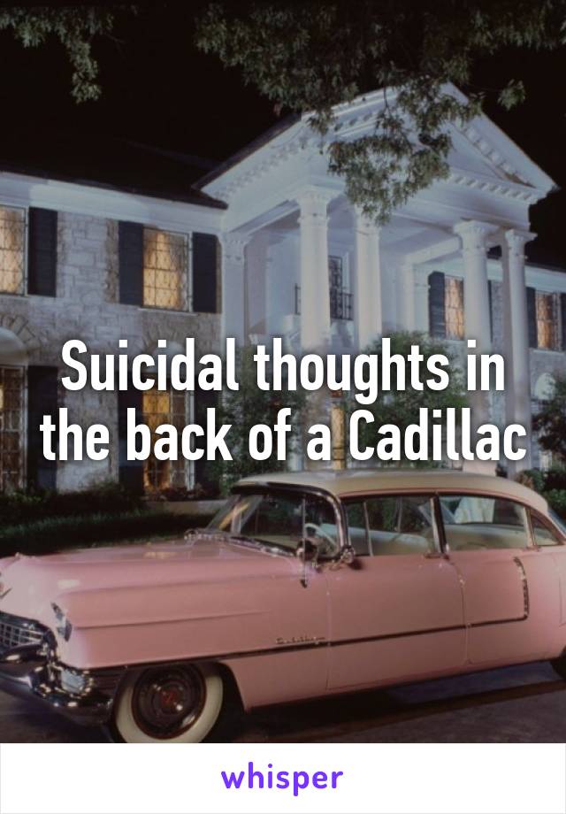 Suicidal thoughts in the back of a Cadillac