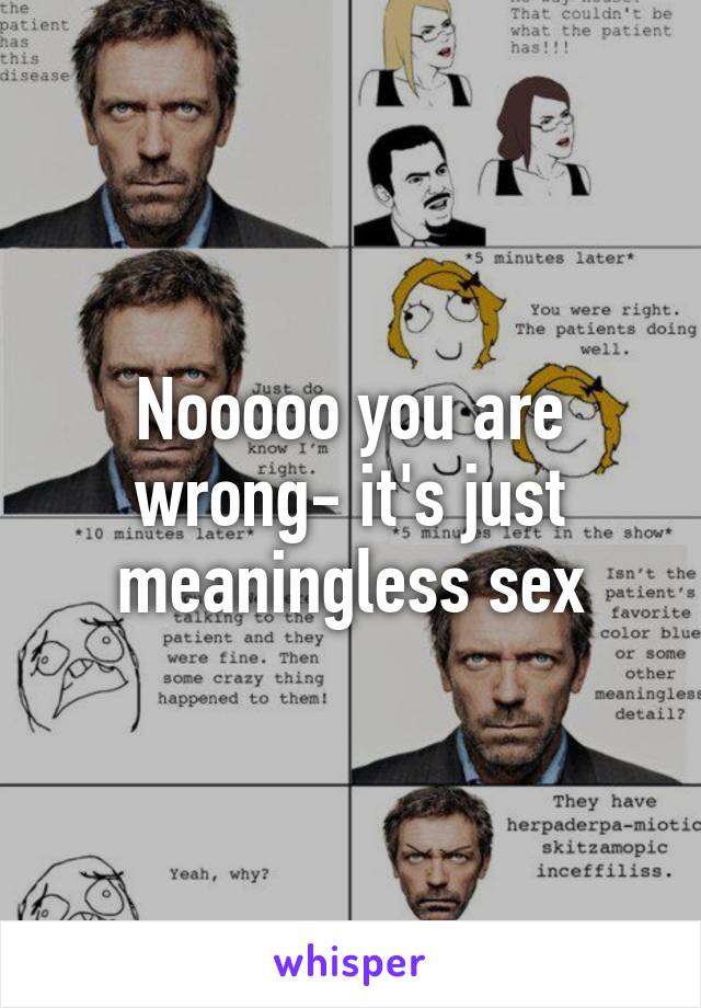 Nooooo you are wrong- it's just meaningless sex