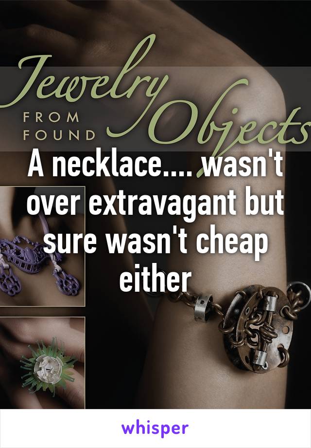 A necklace.... wasn't over extravagant but sure wasn't cheap either