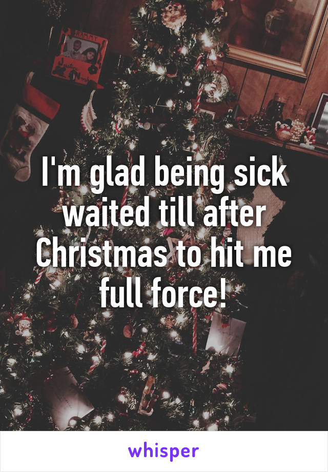 I'm glad being sick waited till after Christmas to hit me full force!