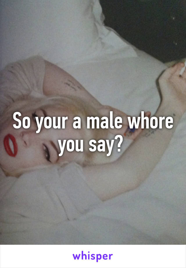 So your a male whore you say? 