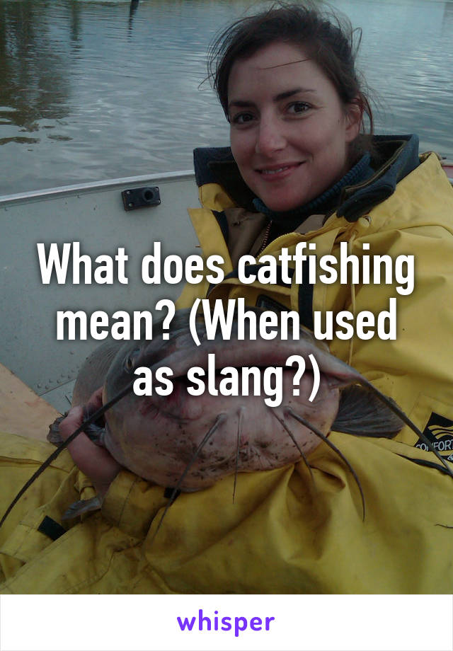 What does catfishing mean? (When used as slang?)