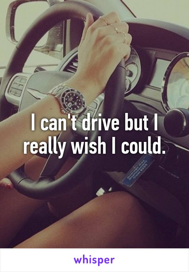 I can't drive but I really wish I could.