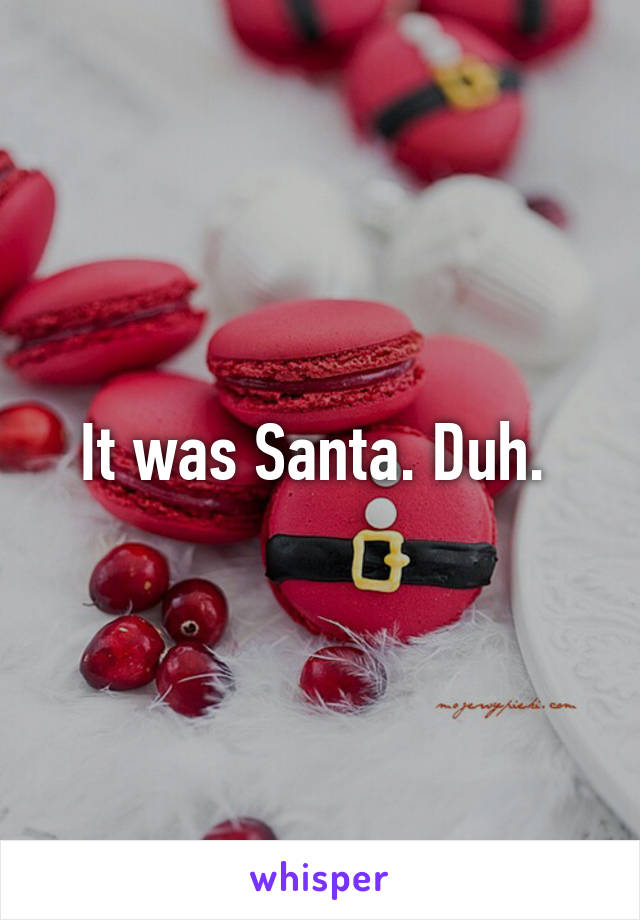 It was Santa. Duh. 