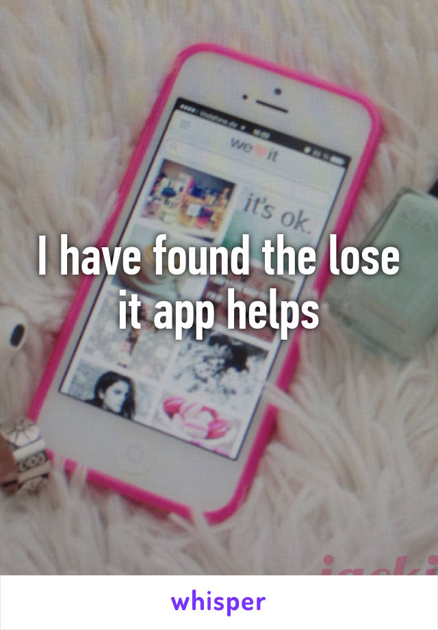 I have found the lose it app helps
