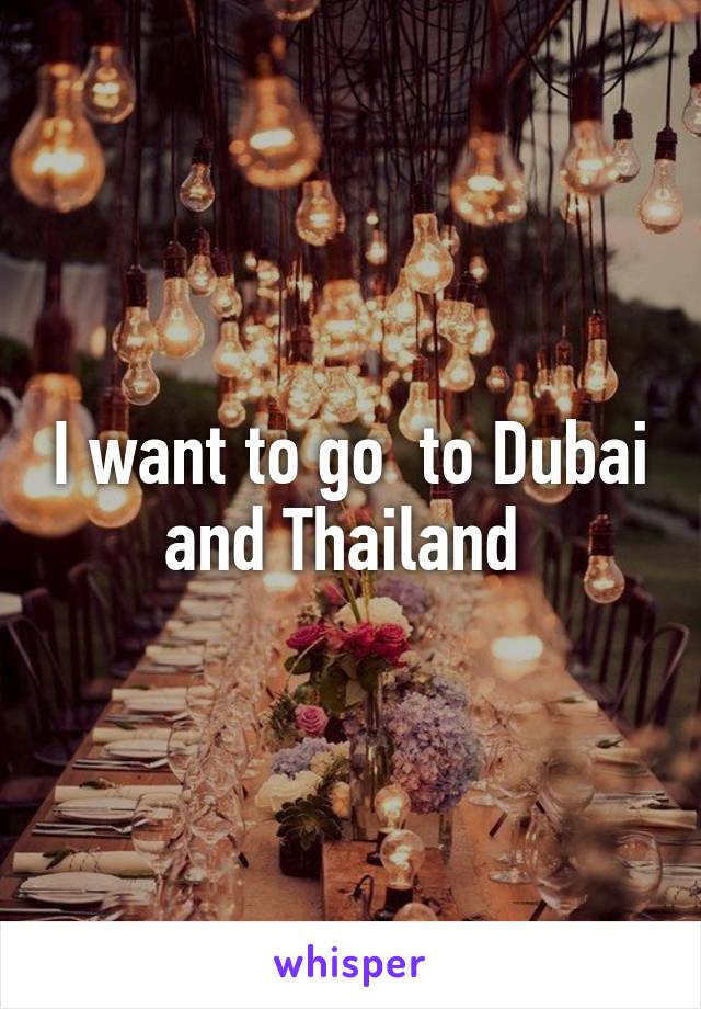 I want to go  to Dubai and Thailand 