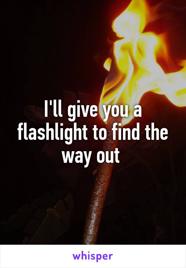 I'll give you a flashlight to find the way out 