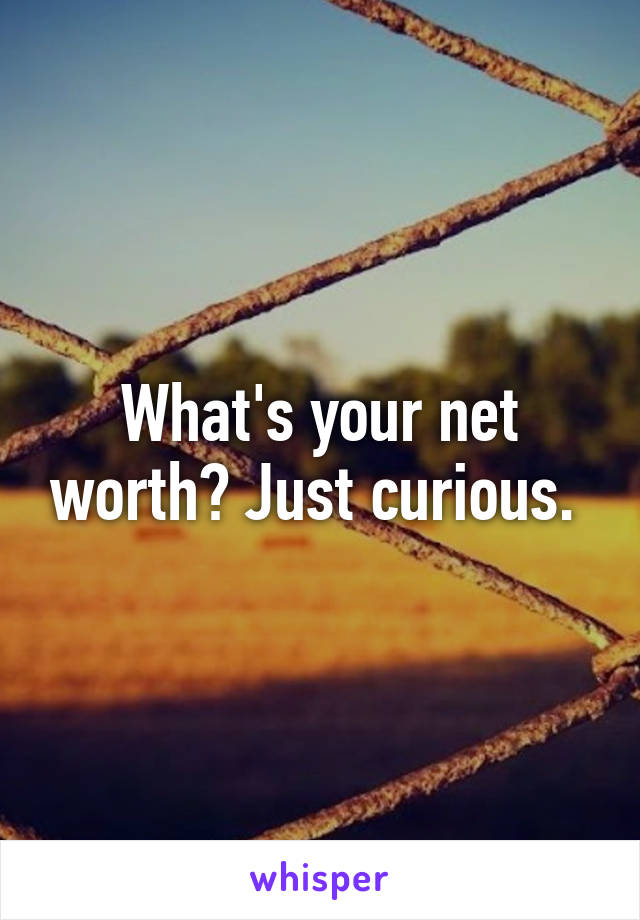 What's your net worth? Just curious. 