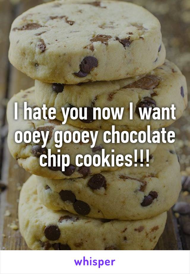 I hate you now I want ooey gooey chocolate chip cookies!!!